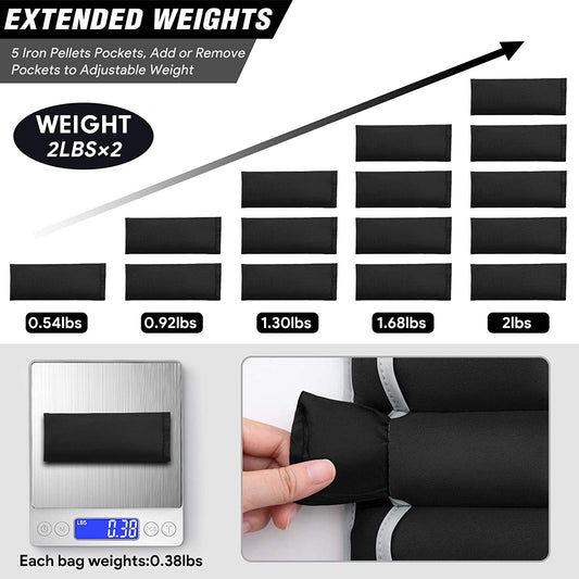 YYOJ Ankle Weights, Adjustable Leg Weights Straps for Exercise, Wrist Weight Set for Women and Men